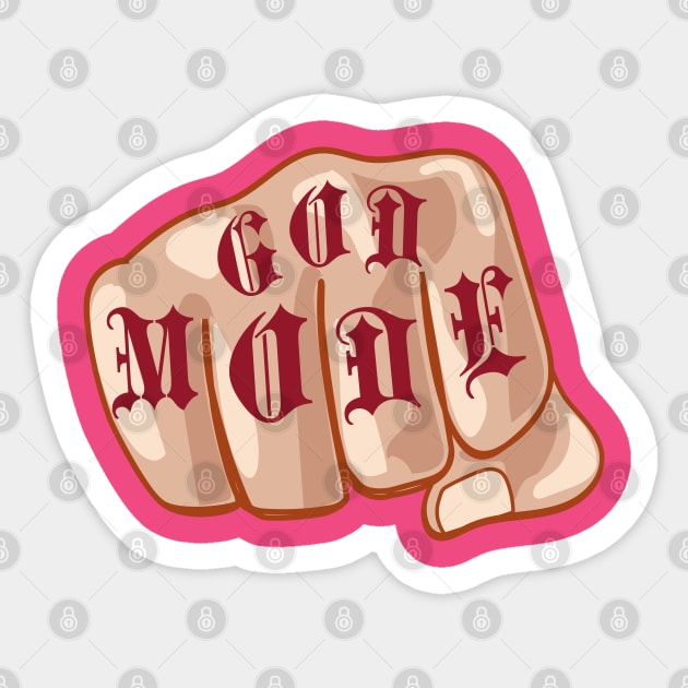 God Mode fist Sticker by gingerman